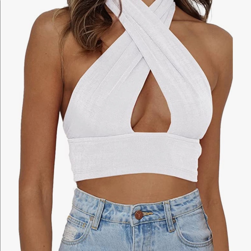 Dealmore cross halter top
